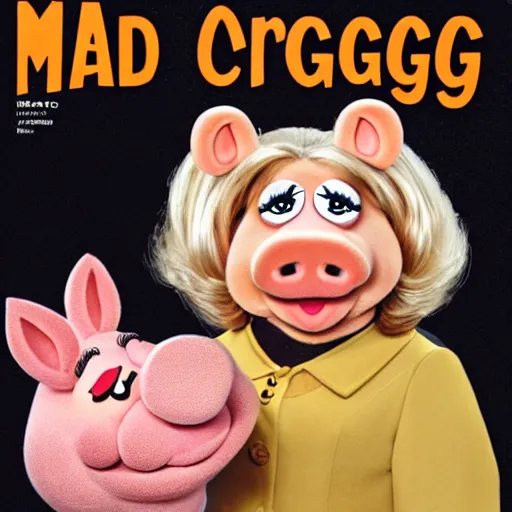 Image similar to mad magazine cover photo portrait caricature miss piggy muppets