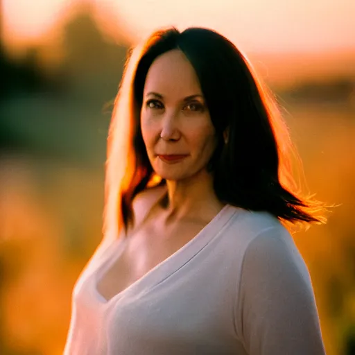 Image similar to beautiful hyperdetailed photograph of your really hot mom, golden hour, soft focus, medium shot, 8 k, portra 4 0 0