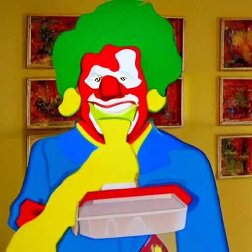 Image similar to ronald mcdonald puking vomiting