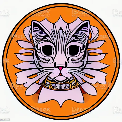 Image similar to portrait of a evil emperor kitten, sticker, highly detailed, colorful, illustration, smooth and clean vector curves, no jagged lines, vector art, smooth