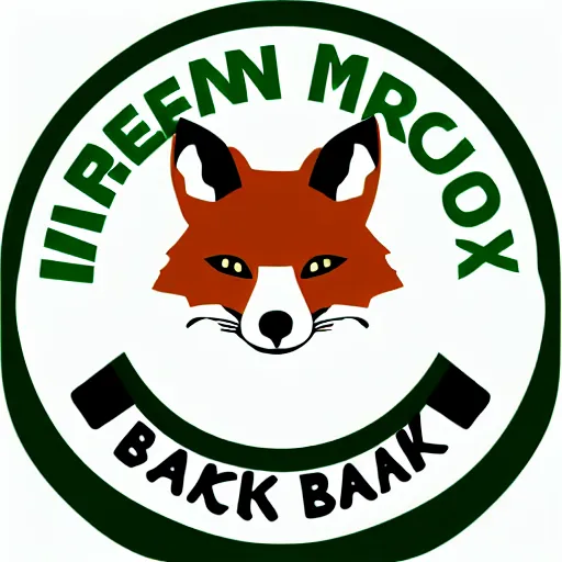 Image similar to green and white modern logo for a bank that has a fox mascot