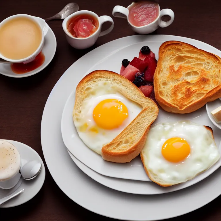 Prompt: close - up focused dslr photograph of a british breakfast, 8 k, high detail, volumetric lighting, hyperrealism, aesthetically pleasing, studio lighting, trending