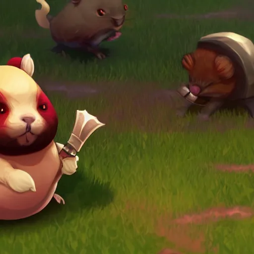 Prompt: pudge hamster. dota 2