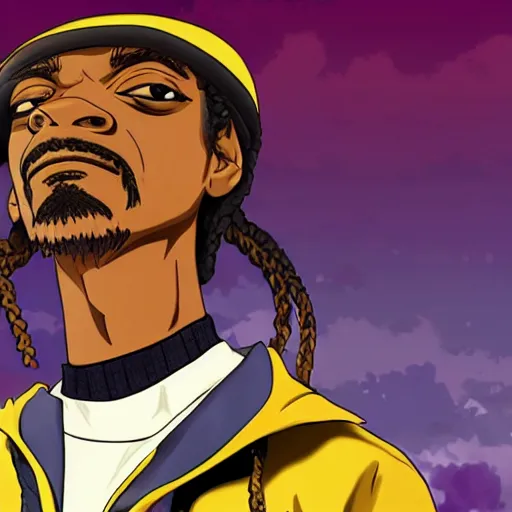 Prompt: Snoop dog is an anime protagonist