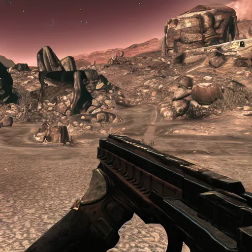 Image similar to Fallout New Vegas in outer space, in-game screenshot