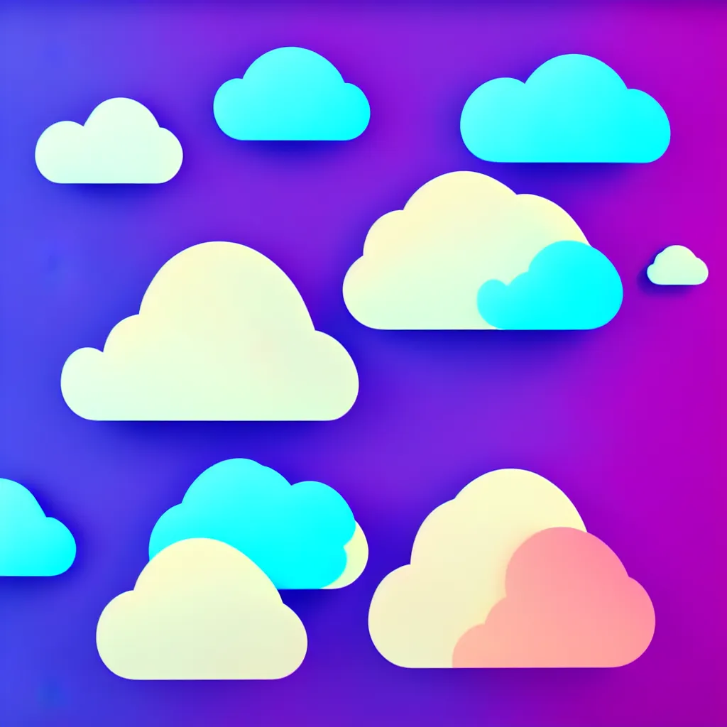 Image similar to a simple micro-service deployed to a public cloud, security, attack vector, trending on Artstation, painting by Jules Julien, Leslie David and Lisa Frank, muted colors with minimalism