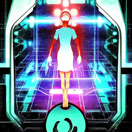 Prompt: Android Netrunner, digital painting, card game illustration, Android Netrunner