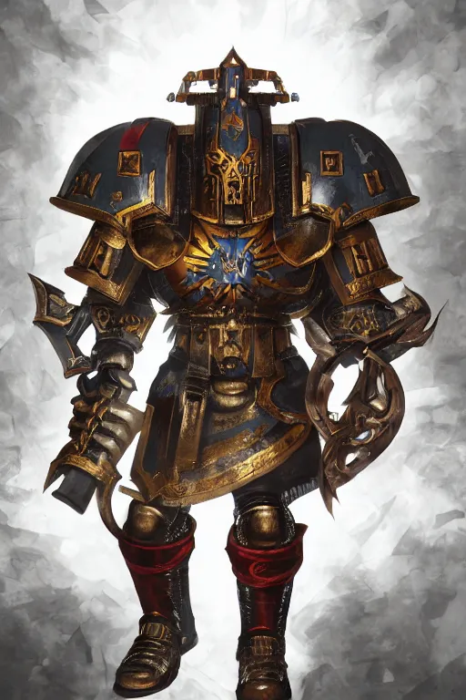 Image similar to armor portrait heros warhammer 4 0 k horus heresy fanart - the primarchs emperor by johannes helgeson animated with vfx concept artist & illustrator global illumination ray tracing hdr fanart arstation zbrush central hardmesh 8 k octane renderer comics stylized