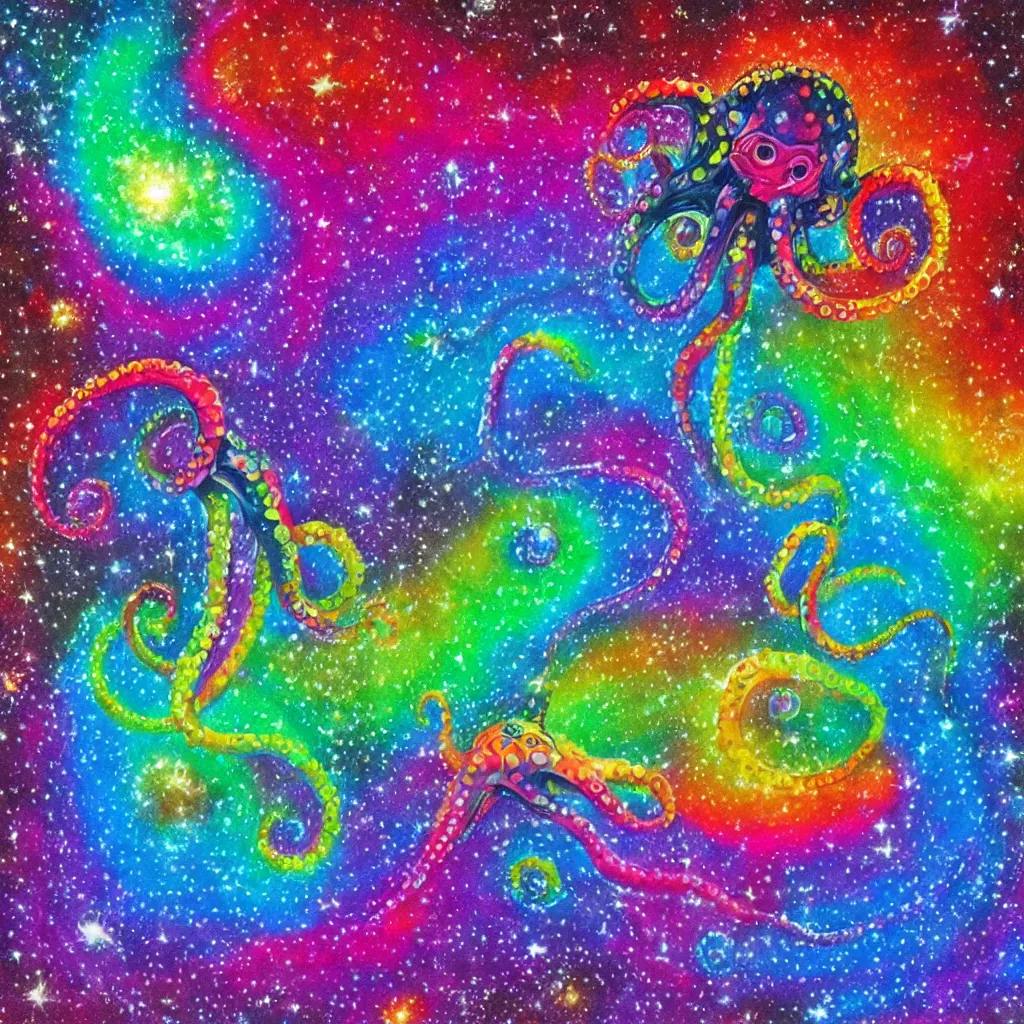 Image similar to rainbow cosmic octopus