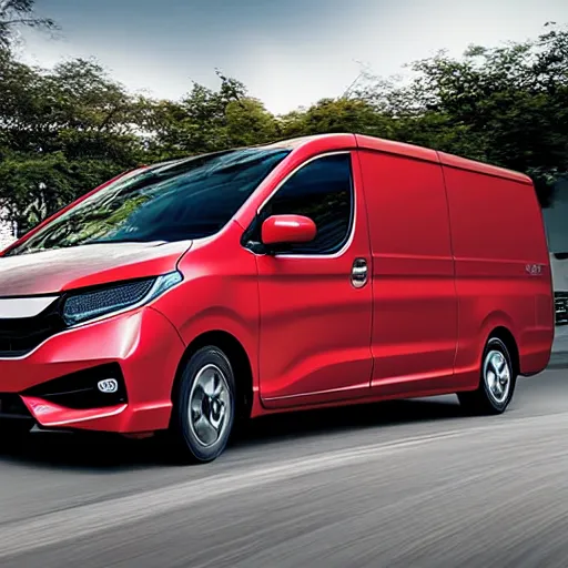 Image similar to A delivery van with a vtec engine designed and produced by Honda, promotional photo