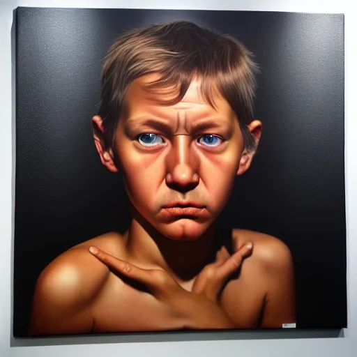 Image similar to ethos of ego, mythos of id. by andy everson, hyperrealistic photorealism acrylic on canvas, resembling a high - resolution photograph