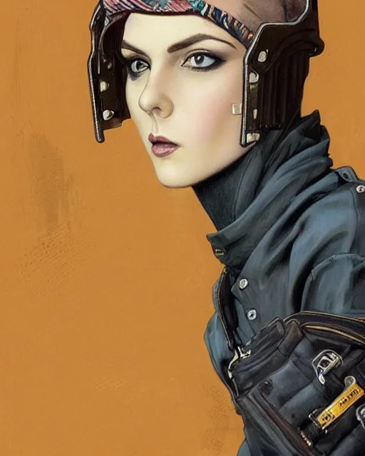 Prompt: a full body portrait beautiful androgynous punk girl with short hair and beautiful eyes, beautiful face, who is a mechanic wearing overalls with a utility bag, digital concept art, detailed digital painting, ornate decorative background, very aesthetic!!!!!!, by j. c. leyendecker and edward blair leighton and charlie bowater, trending on artstation