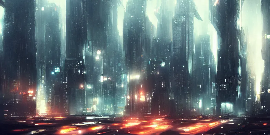 Image similar to bladerunner cityscapes, featured on Artstation, cgsociety