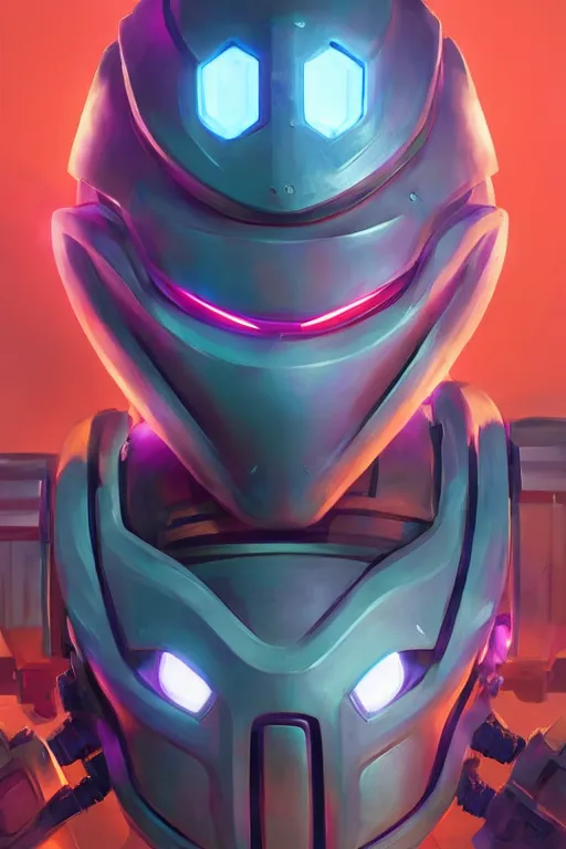 Image similar to epic mask helmet robot ninja portrait stylized as fornite style game design fanart by concept artist gervasio canda, behance hd by jesper ejsing, by rhads, makoto shinkai and lois van baarle, ilya kuvshinov, rossdraws global illumination radiating a glowing aura global illumination ray tracing hdr render in unreal engine 5