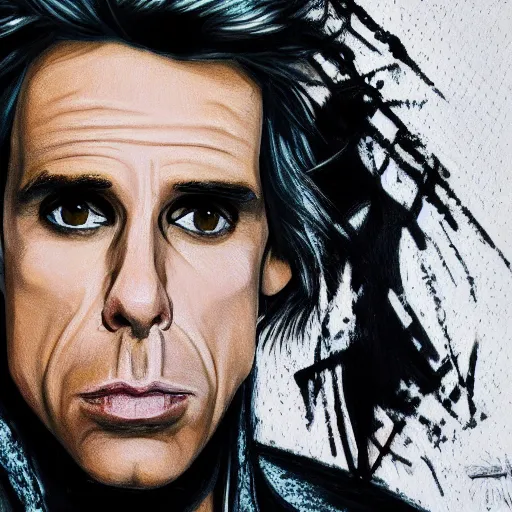 Image similar to a detailed portrait of Ben Stiller Zoolander, 8k, ornate, intricate