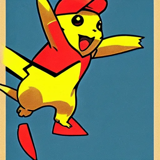 Prompt: pikachu communist propaganda poster from the 5 0 s