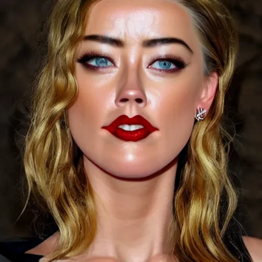 Image similar to gourd shaped like the face of amber heard hybrid intercross mix as a gourd