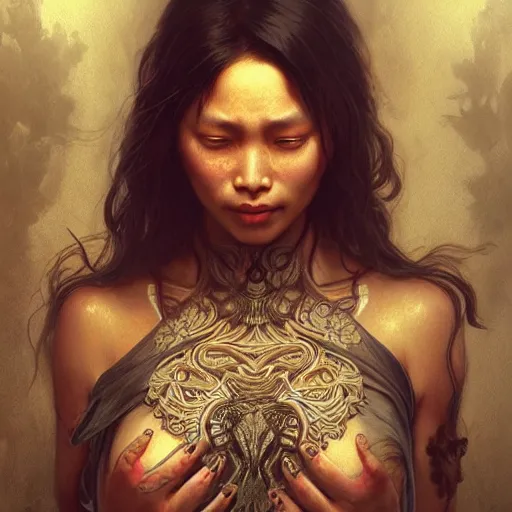 Image similar to nepali woman lower back, ultra realistic, concept art, intricate details, eerie, horror, highly detailed, photorealistic, octane render, 8 k, unreal engine. art by artgerm and greg rutkowski and alphonse mucha