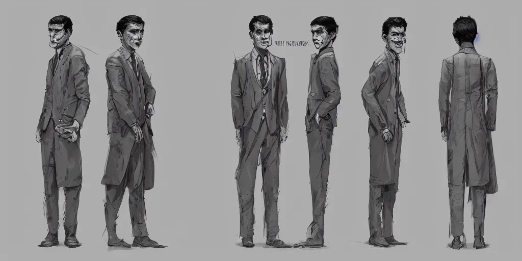 Image similar to norman bates, character sheet, concept design, contrast, kim jung gi, greg rutkowski, zabrocki, karlkka, jayison devadas, trending on artstation, 8 k, ultra wide angle, pincushion lens effect