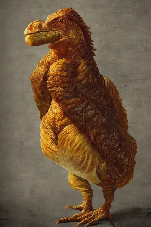 Prompt: t rex chicken, renaissance