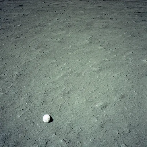 Image similar to a photography of a green soccer pitch on the moon, extreme long shot