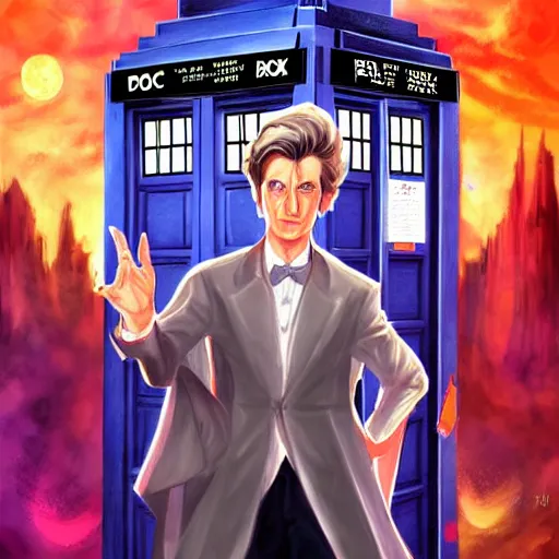 Prompt: doctor who illustration by rossdraws