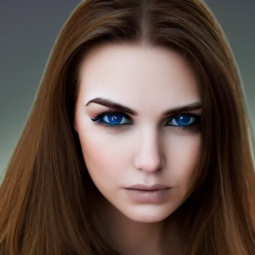 Image similar to Her eyebrows were a shade darker than her hair. They were thick and almost horizontal, emphasizing the depth of her eyes. Full body shot. Her face was captivating by reason of a certain frankness of expression and a contradictory subtle play of features. Her manner was engaging, blue eyes, 8k,