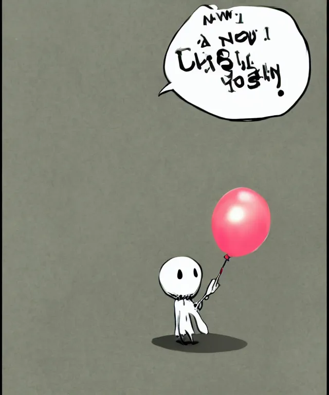 Image similar to cute ghost holding a balloon, anime, cartoon