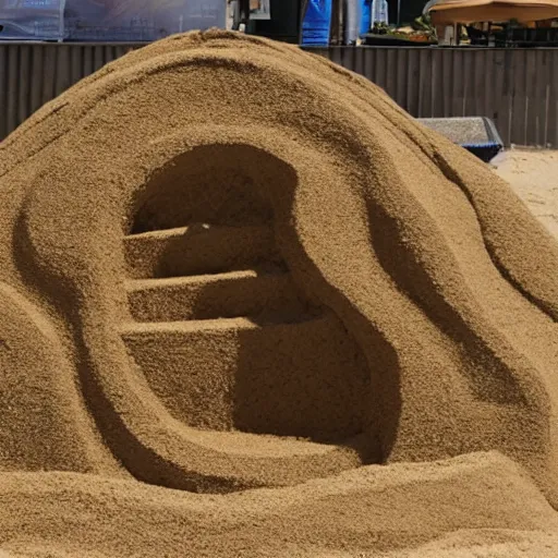 Prompt: a sand sculpture representing an explosion