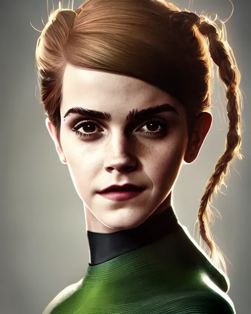 Prompt: portrait painting from emma watson as batman, character design by mark ryden and pixar and hayao miyazaki, unreal 5, daz, hyperrealistic, octane render, cosplay, rpg portrait, dynamic lighting, intricate detail, summer vibrancy, cinematic