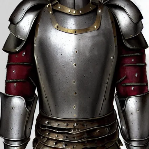 Image similar to armor concept medieval European with subtle Japanese hints made of steel and leather, concept art, armor