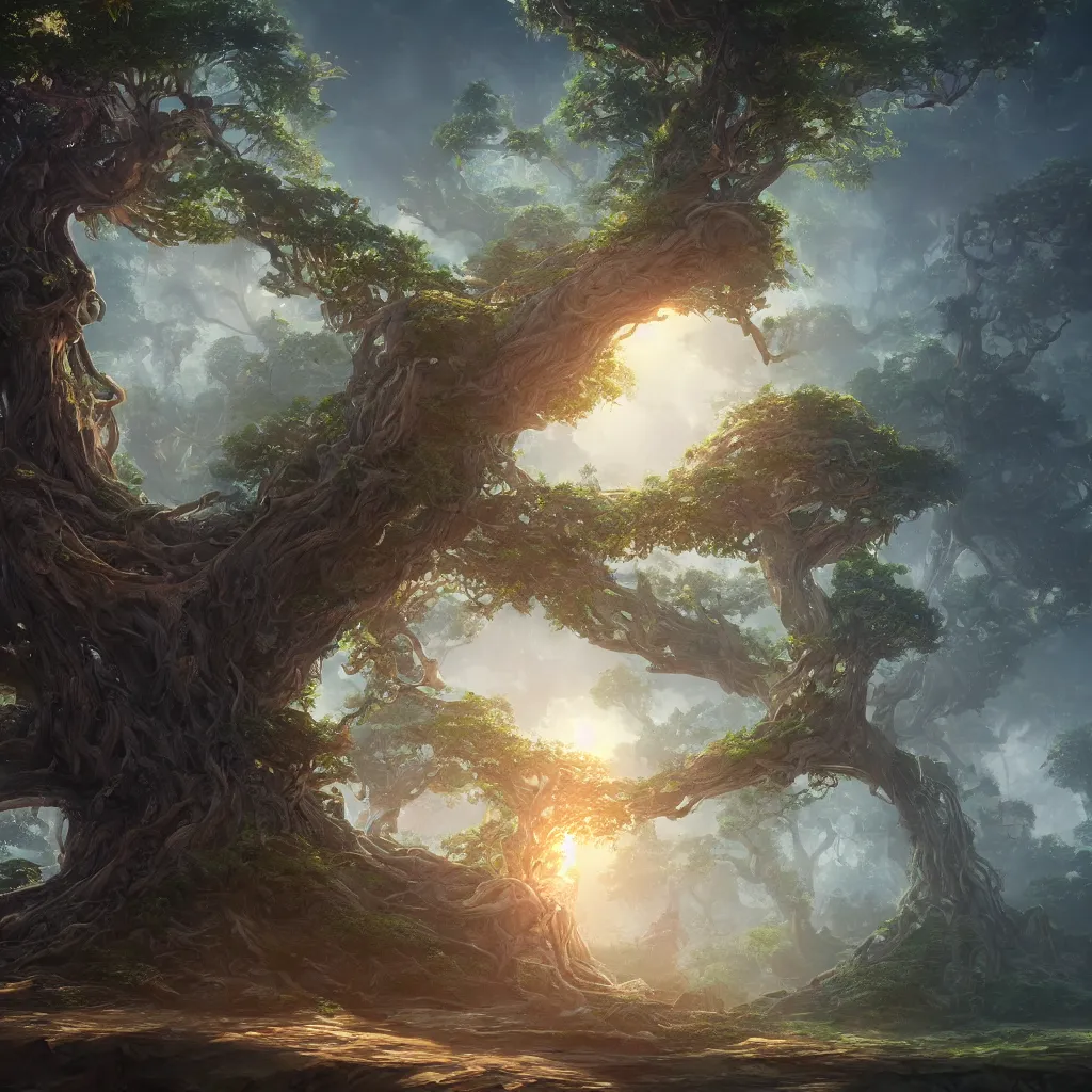 Image similar to tree of life, trending on artstation, pixiv, hyperdetailed Unreal Engine 4k 8k ultra HD, Stanley Artgerm Lau, WLOP, Rossdraws, illustration, digital art,