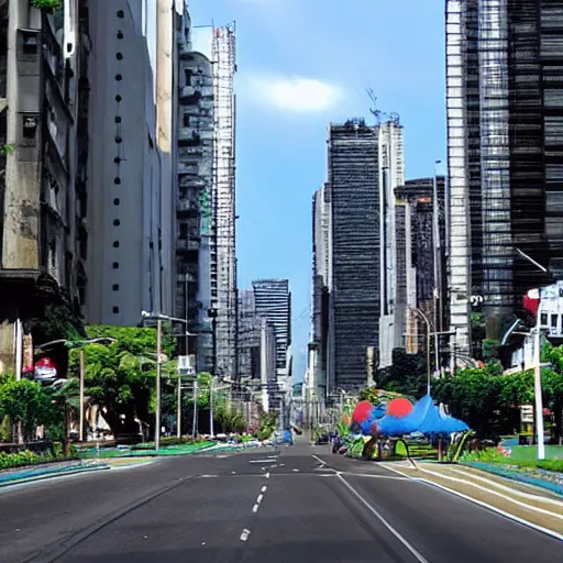 Prompt: avenida paulista in the year 2 0 7 0, sci fi