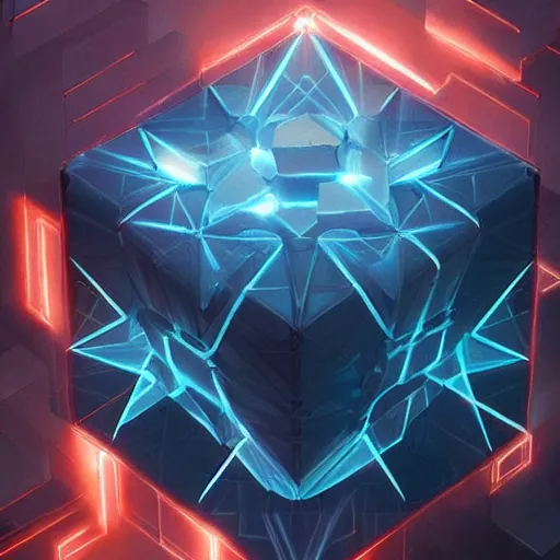 Prompt: the forbidden hypercube, 4k render, trending on artstation, art by greg rutkowski