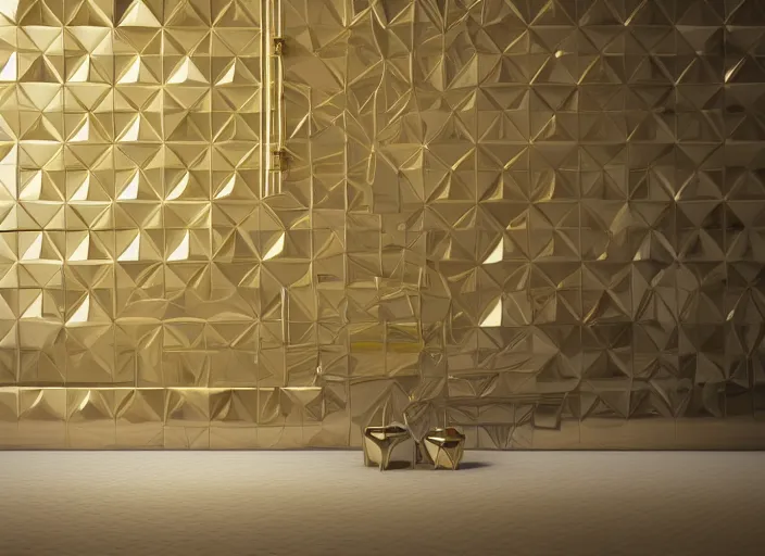 Image similar to geometrical shapes, gold, interior painting