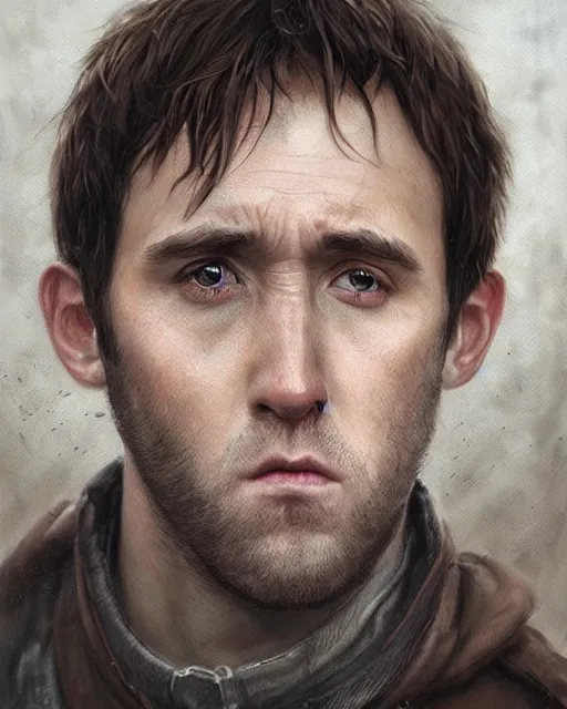 Image similar to portrait of neville longbottom, hyper realistic face, beautiful eyes, fantasy art, in the style of greg rutkowski, intricate, hyper detailed, smooth