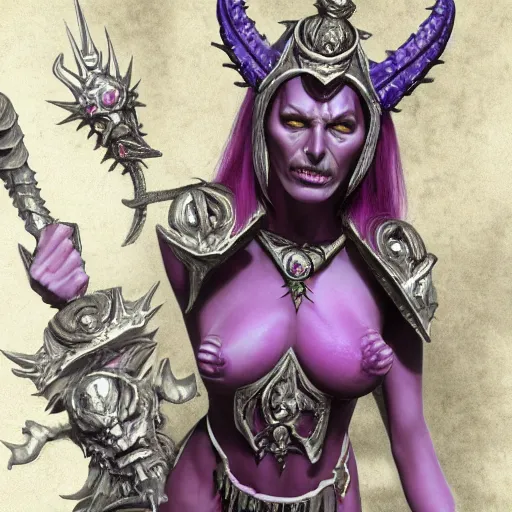 Image similar to Realistic Slaanesh from Warhammer, Highly Detailed