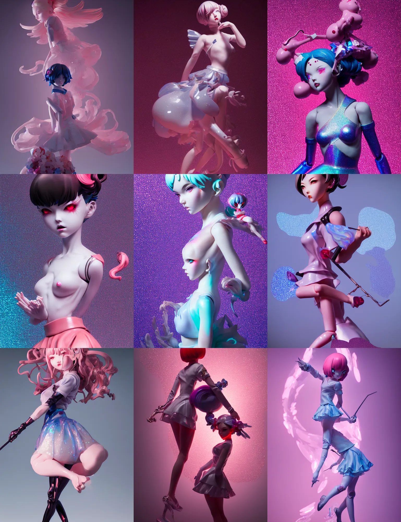 Prompt: james jean, ilya kuvshinov isolated magical girl vinyl figure, figure photography, glitter accents on figure, holographic undertones, expert human proportions, high detail, ethereal lighting, rim light, expert light effects on figure, sharp focus, dramatic composition and glowing effects unreal engine, octane, editorial awarded best character design