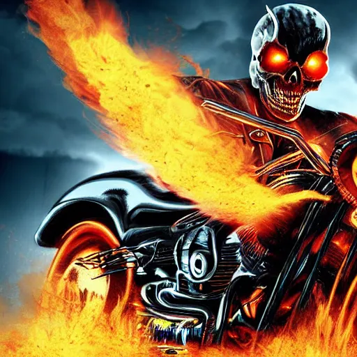 Image similar to ghost rider 4K detail Digital art