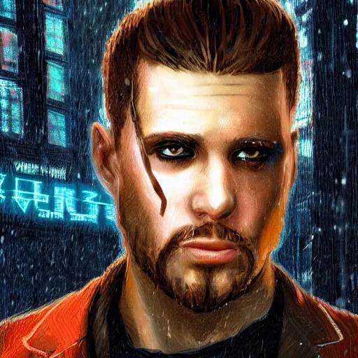 Prompt: orthodox cyberpunk jew,