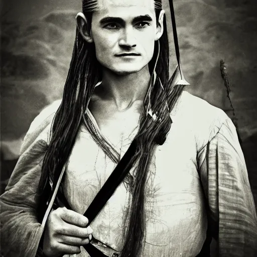 Prompt: portrait photo of Legolas bt Fan Ho