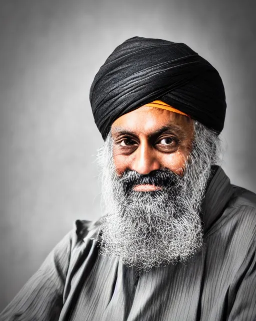 Image similar to A portrait of Jaggi Vasudev, highly detailed, trending on artstation, bokeh, 90mm, f/1.4