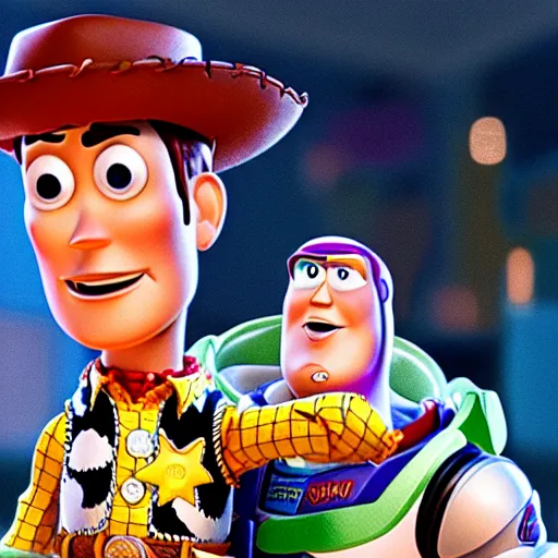 Image similar to In Toy story 3, andy davis finds out woody is alive