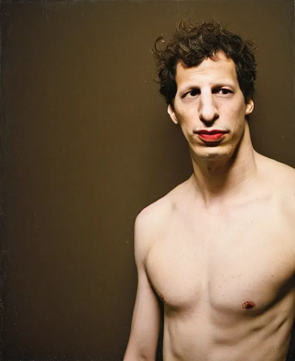 Prompt: portrait of andy samberg photographed by nan goldin