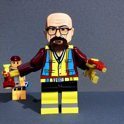 Prompt: walter white as a lego