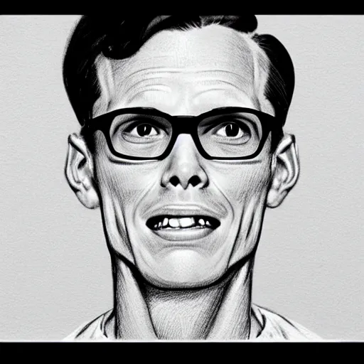 Image similar to A 1950s Style Comic-Like Drawing of iDubbbz, grainy, realistic, hyperrealistic, very realistic, very very realistic, highly detailed, very detailed, extremely detailed, detailed, digital art, trending on artstation, detailed face, very detailed face, very detailed face, realism, HD Quality, 8k resolution, intricate details, body and head in frame, drawing, inked drawing, comic drawing, neat drawing, 1950s, 50s, in the style of Frank Hampson, in the style of Frank Bellamy, in the style of Dave Gibbons, in the style of Don Lawrence, in the style of Wally Wood