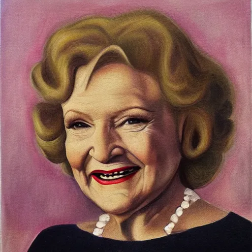 Prompt: oil Painting of Betty white by Botticelli