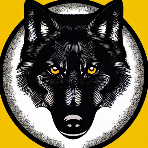 Image similar to black wolf, vector art