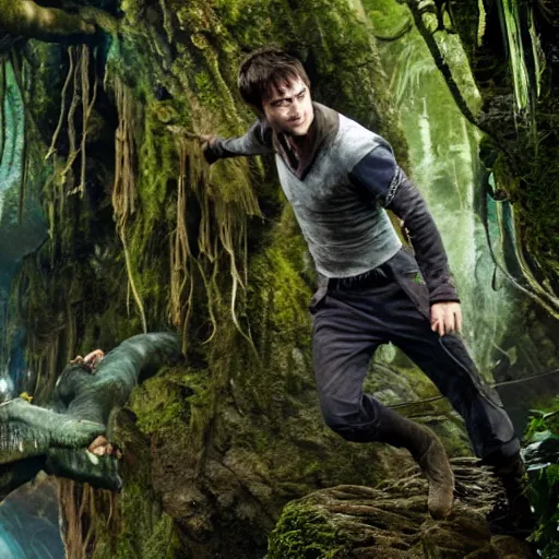 Prompt: daniel radcliffe starring in avatar, movie still, 8 k