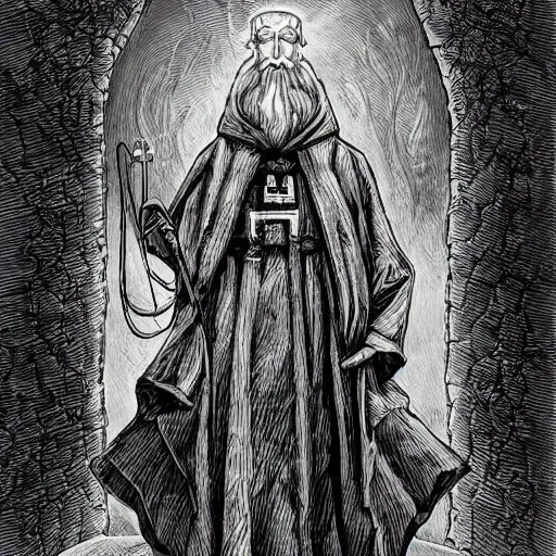 Prompt: A patriarchal priest of a long-forgotten Lovecraft god